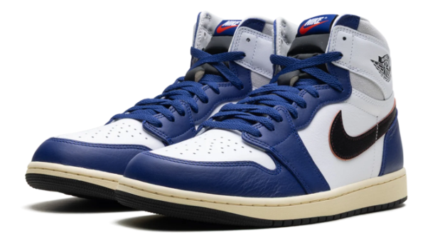 Air Jordan 1 'Deep Royal Blue' Sneakers - White / Royal Blue / Grey