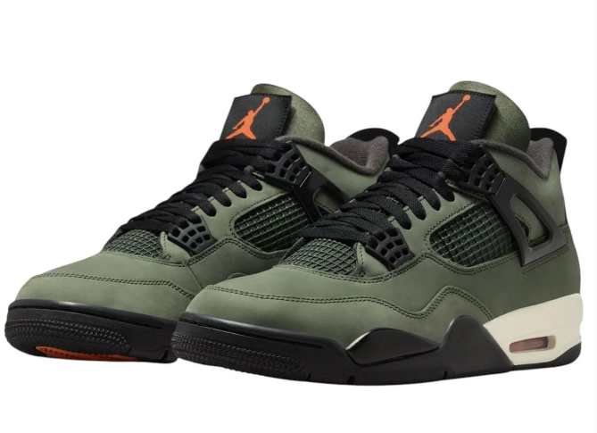 Undefeated x Air Jordan 4 Retro (2005) Sneakers - Olive / Black