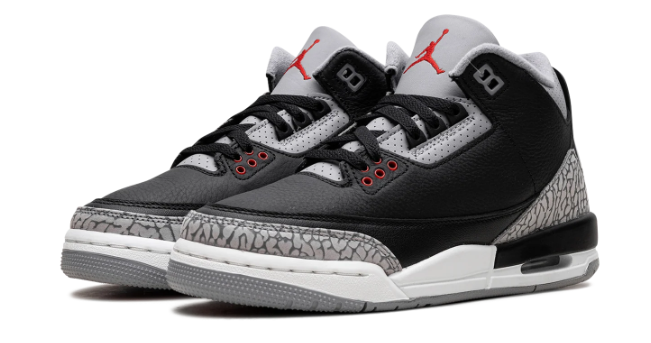 Air Jordan 3 Retro 'Black Cement' 2024 Sneakers - Black / Grey