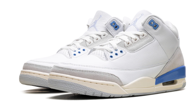 Air Jordan 3 'Lucky Shorts' Sneakers - White / University Blue
