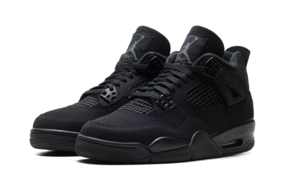 Air Jordan 4 'Black Cat' Sneakers - Black / Light Graphite