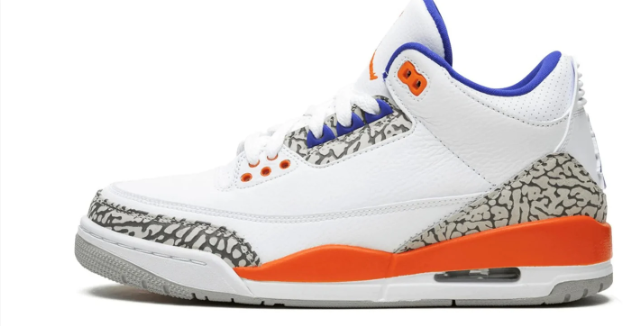 Air Jordan 3 Retro 'Knicks' Sneakers - White / Blue